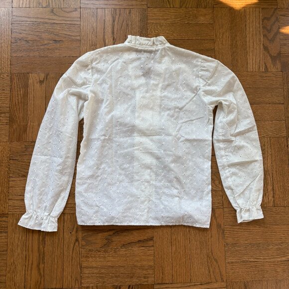 Vintage Vicki Wayne Ruffle Front Eyelet Prairie Blouse - Picture 2 of 6
